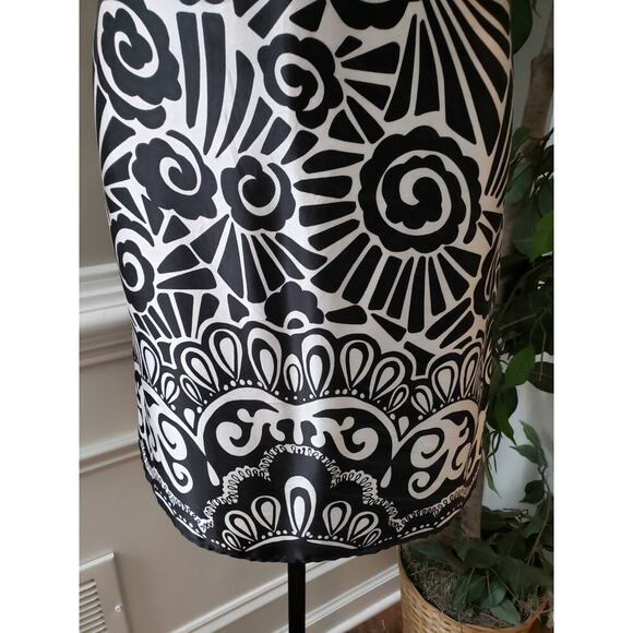 White House Black Market  Silk Sleeveless Dress Black/White Geometric Print 0 - Picture 6 of 10